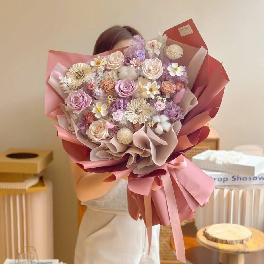 Sandy Preserved Flower Bouquet